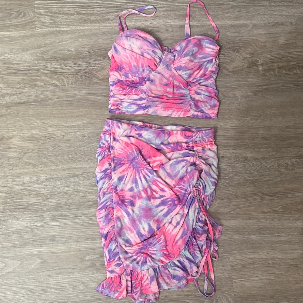 Fashion Nova Pink and Purple Tie-Dye Dress